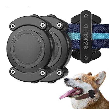 Klar for eventyr: Airtag-halsbåndholder, beskyttende ripebestandig hard PC Air Tag-etui, komfortabelt for kjæledyr, vanntett tetningsdesign (2 stk)