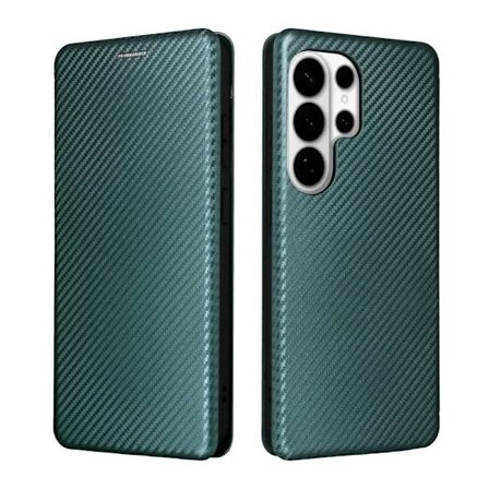 Mobilskal till Samsung Galaxy S26 Ultra Kolfiber Textur Konstläder Grön