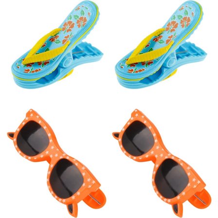 4 stk. Slippers Formet Multifunktionelle Strandhåndklæde Klips Tøj Klips