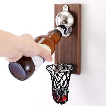 Basketbollflasköppnare med flasklockserie, väggmonterad mag