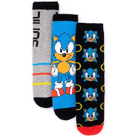 Sonic The Hedgehog Unisex Vuxenstrumpor (3-pack) 7 UK-11 UK Blå
