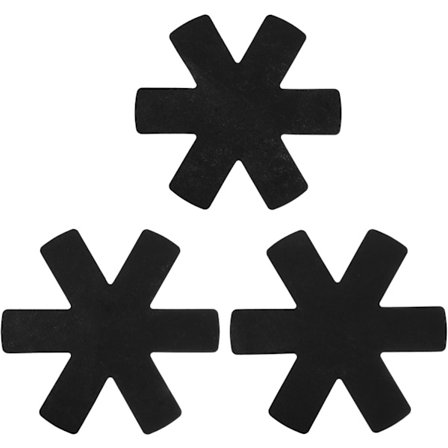 Grydebeskyttere, 12-delt sæt, sort, inklusive 3 forskellige størrelser grydedelere