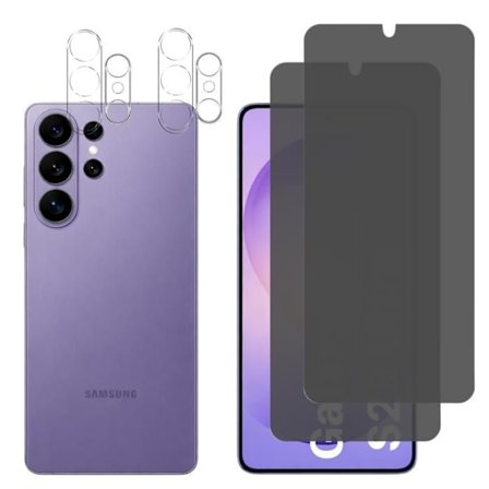 Sort Tempereret Glas Anti Spy til Samsung Galaxy S26 ULTRA og Kamera Beskyttelse [Pakke 2] Beskyttelsesfilm Phonillico