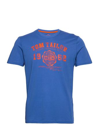Logo Tee T-shirts Short-sleeved Sininen Tom Tailor