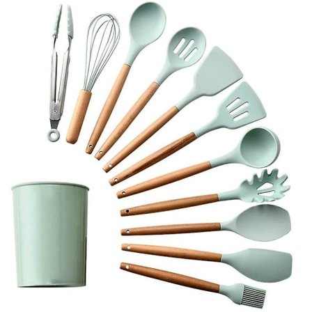 Silicone Kitchenware 11 Piece Set Cooking Spoon Set