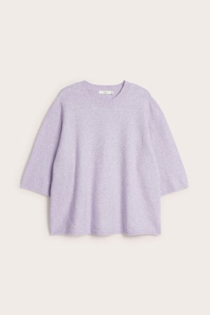 Kappahl | Strikket T-skjorte Lyselilla L | Lyselilla