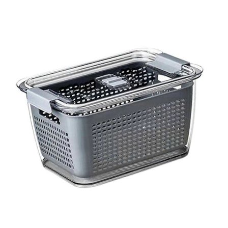 Förvaringslådor för kylskåp med lock, matförvaringsbehållare, kylskåpsorganisatör, förvaringslådor för skafferi, , L