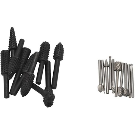 10 stk. træbearbejdningsfil rasp bor med 1/8 tommer skaft og 10 stk. fræserhoved præget slibning 1/4 tommer til DIY træbearbejdning udskæring boring