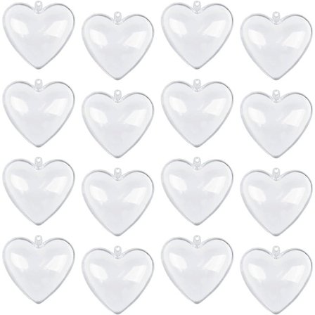 20-pakning klare hjerteformede ornamentkuler til Valentinsdagen