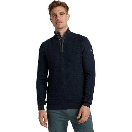 Vanguard, Half zip collar cotton Blauw, Heren, Maat:M