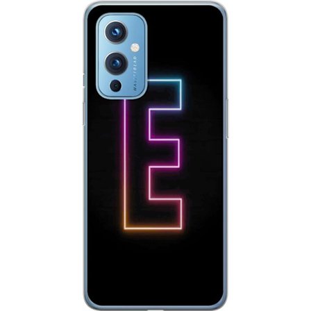 Kompatibel Mobilcover til OnePlus OnePlus 9 Minimalistisk neonbogstav E i lyse farver mod mørk baggrund i moderne og stilren design