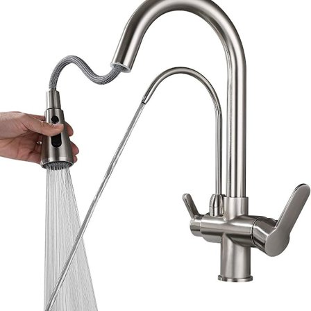 Yksikahvainen keittiöhana Keittiösuihku Messinki 3-tie Keittiöhanat Juotava kuuma