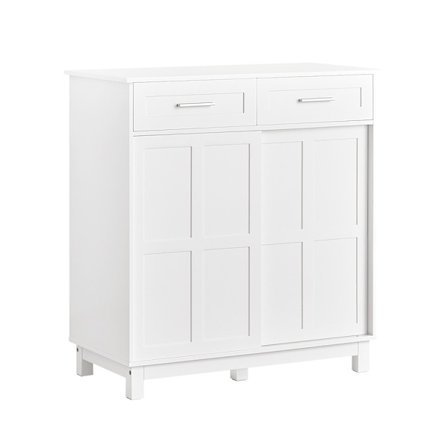 SoBuy Lavt skab med 1 skuffe i hvid 80x40x85cm, moderne FSB84-W