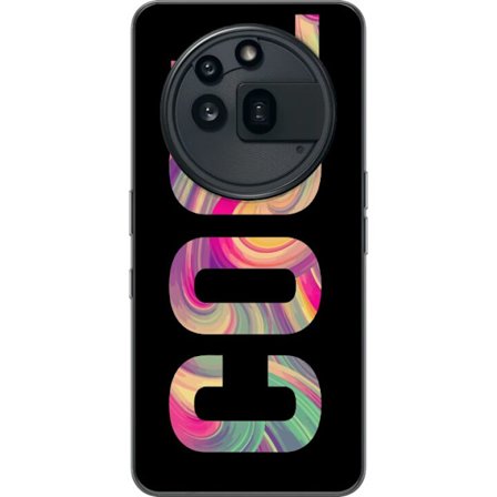 Kompatibel Mobilcover til Nothing Nothing Phone (3a) Pro Modern typografisk kunst med ordet LOVE i flydende regnbuefarver mod sort baggrund, der skabe