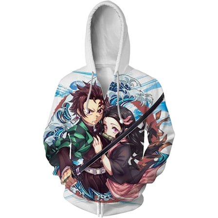 Cosplay Demon Slayer Anime -huppari – Halloween Unisex Aikuinen Manga Hahmo Fanituote Pusero Kengurutaskuilla XX-Large