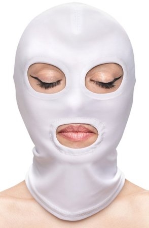 nsnovelties: Fetish & Fashion Eyes & Mouth Hood White - Sexleker Vuxen: Bondage & Fetish