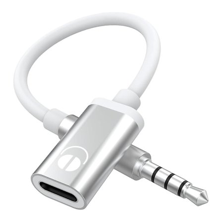 3,5 mm Han til Type C Hun Audiokabel, Analog Audio Jack Hovedtelefon Audio Adapter til MP3 Afspiller, Laptop, Tablets