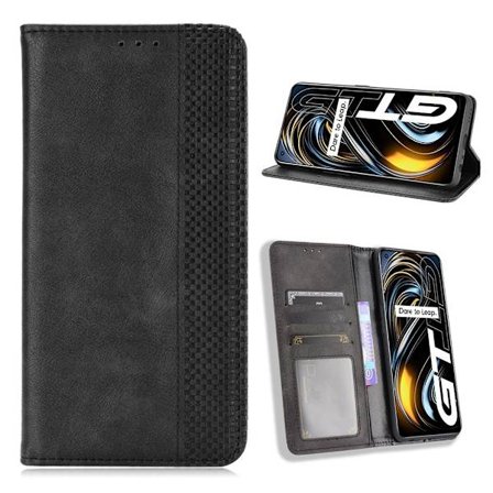 Bofink Vintage läder Realme GT 5G fodral - Svart