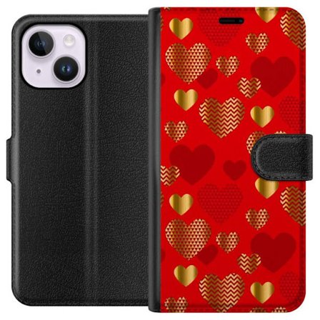 Yhteensopiva Lompakkokotelo Apple Apple iPhone 15 Plus GoldenHearts