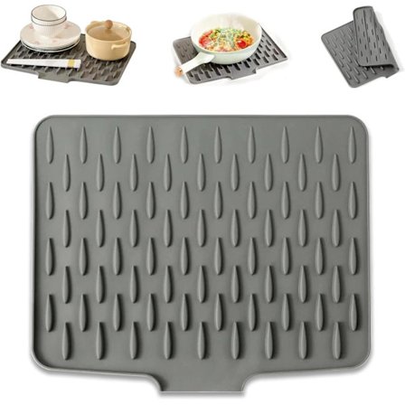 Diskmatta, läckagesäkert bänkskydd av silikon med effektiv vattenavvisning och halkfri design, diskmatta S