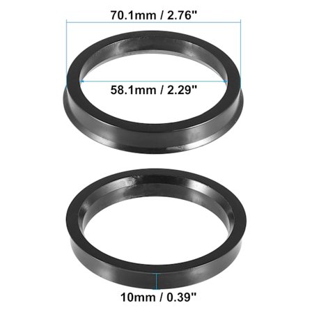 4 stk. Plastik Bil Hjul Nav Centreringsringe Hjulboringscenter 70.1mm til 58.1mm