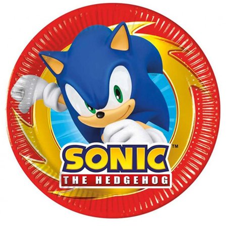 Sonic Papir Dessertertallerken 20cm 8-pakning