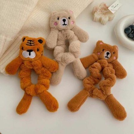 3Pcs Korean Style Hair Rope Women Plush Hair Ring Hair Scrunchies Ponytail Holder