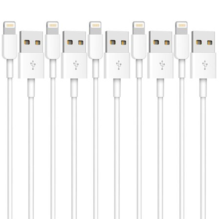 5-pakning (2 m) iPhone Ladekabel Lang Lightning-kabel Hurtigladekabel Høyhastighetsdata Synkroniserings USB-kabel-FX-