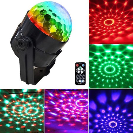 Fest Discokule Lys Lydaktivert Strobe 7 RGB Farger DJ