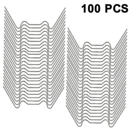 100 stk. Glasklemmer i rustfrit stål, W-type drivhusklamme, til drivhuse
