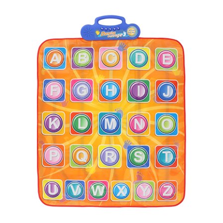 Dansematte for barn, gutter og jenter, morsom, justerbar volum, elektronisk musikalsk dansepute for feriefest, bokstav