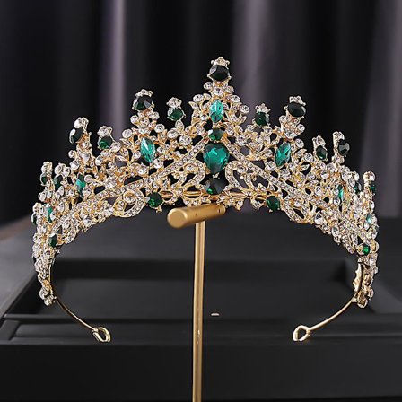 Kvinnor Bröllop Diadem Huvudsmycke Glänsande Strass Pannband Luggen Fixerad Hårögla Kompatibel med Bröllopsfest