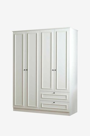 Hanah Home - Garderob Linea 4 Doors Large - Vit - Garderober - Från Homeroom