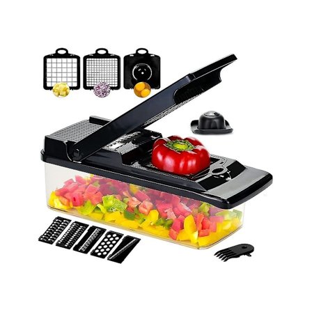 Pro Onion Chopper, 11-in-1 Slicer Ammattimainen Ruokaleikkuri Monitoiminen