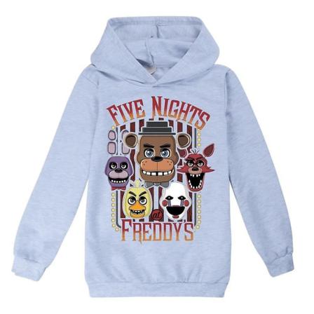 7-14 år Børn Teenagere Drenge Piger Fnaf Five Night At Freddy's Hættetrøjer med tryk Sweatshirt Toppe Langærmet hættetrøje trøje Gray 150