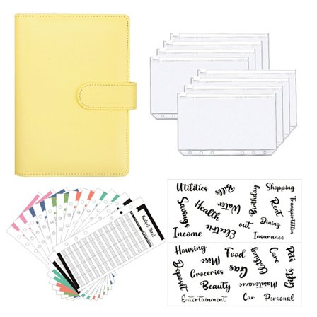 A6-perm med budsjettplanlegger-notatbok-omslag-mappe størrelse 6 hull lomme