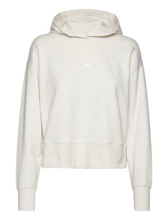 Shrunken Institutional Hoodie Hettegenser Genser Hvit Calvin Klein Jeans