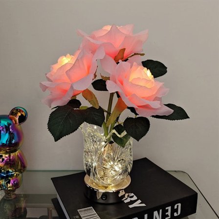 Led Rose Night Light Night Light PINK
