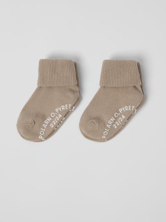Polarn O. Pyret - 2-pack of anti-slip socks - 25|27 - Childrenswear - beige