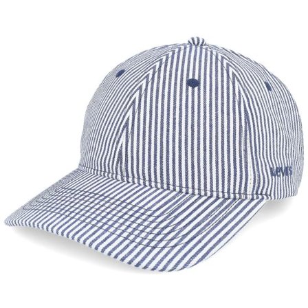 Levi's - Blå unconstructed Keps - Essential Cap Multi Stripe Navy/White Dad Cap @ Hatstore
