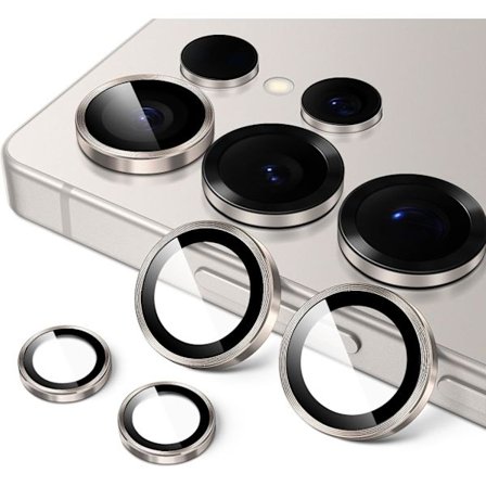 Kamer Linse Beskyttelse for Samsung Galaxy S25 Ultra 5G, 9H Herdet Glass Metall Individuell Ring Beskyttelse, Enkel Installasjonsbrett, HD Klar