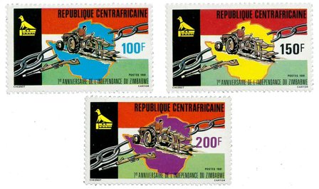 Centralafrika - YT 454-56 - Postfrisk