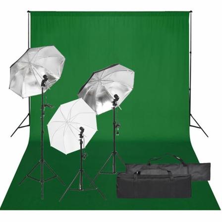 Vidaxl Fotostudio Med Lampor Och Bakgrund Svart