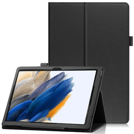 Vikbart fodral med Lichi-textur för Samsung Galaxy Tab A8 10.5 (2021) - Svart