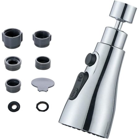 Sprayhode for 360-graders svingbar kjøkkenkran, erstatning for kjøkkenkranhode, renset vann, springvann (legeringskoblinger)