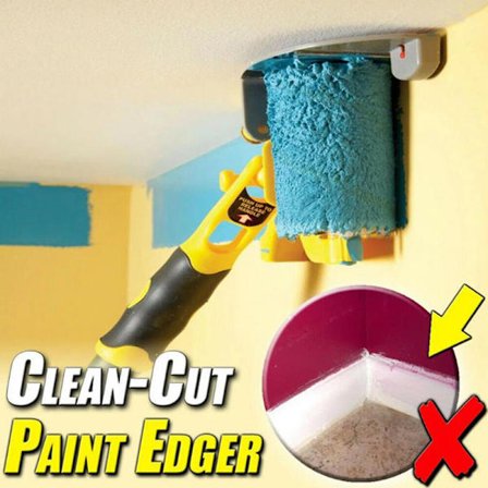 Clean- Paint Edger Roller Brush Safe Tool for Home Room Wall Ce Yellow onesize
