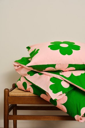 Jotex - Dynetrekk Grønn/rosa - WERNER - Kjøp Sengesett hos Jotex