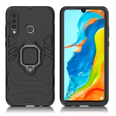 Huawei P30 Lite rengaspidike hybridi suojakotelo - Musta Black
