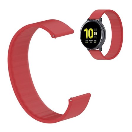 18 mm universellt elastiskt klockarmband i silikon - Röd / Röd