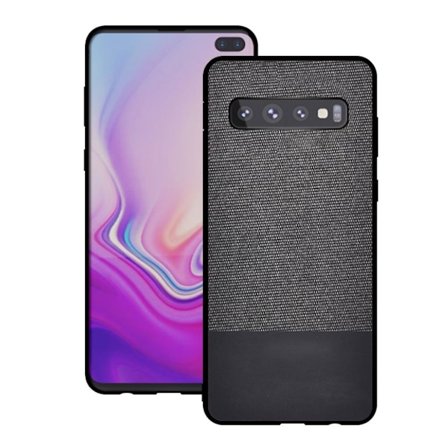 Samsung Galaxy S10 Plus tygklätt fodral - Mörkgrå